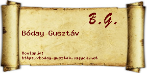 Bóday Gusztáv névjegykártya
