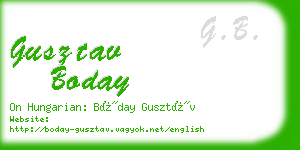 gusztav boday business card